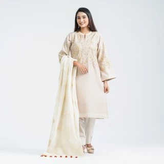 Women’s Beige Silk Three Piece Set