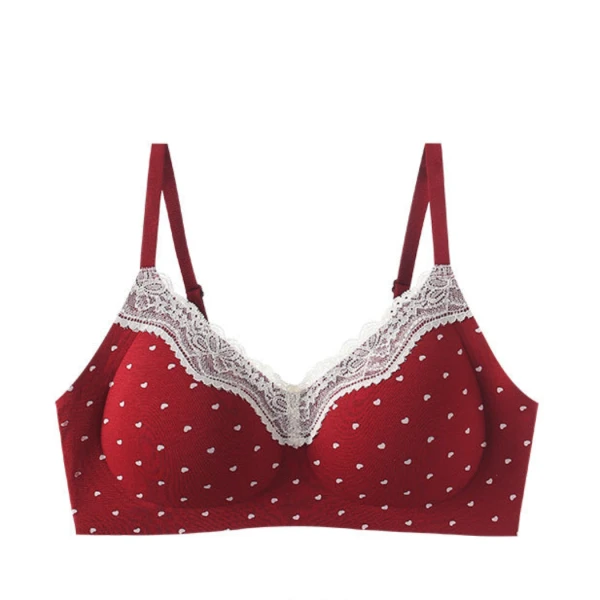 Seamless Wireless Push Up Bra Breathable French Lace Bralette