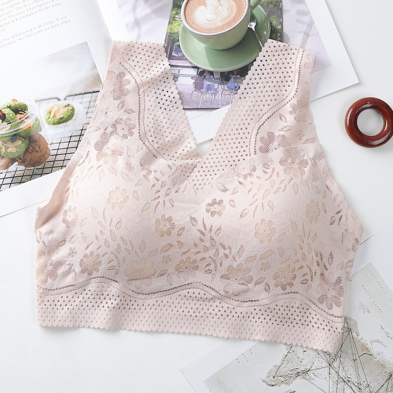 Large Size Seamless Wireless Push Up Bra Tank Top with Integrated Cups - 3