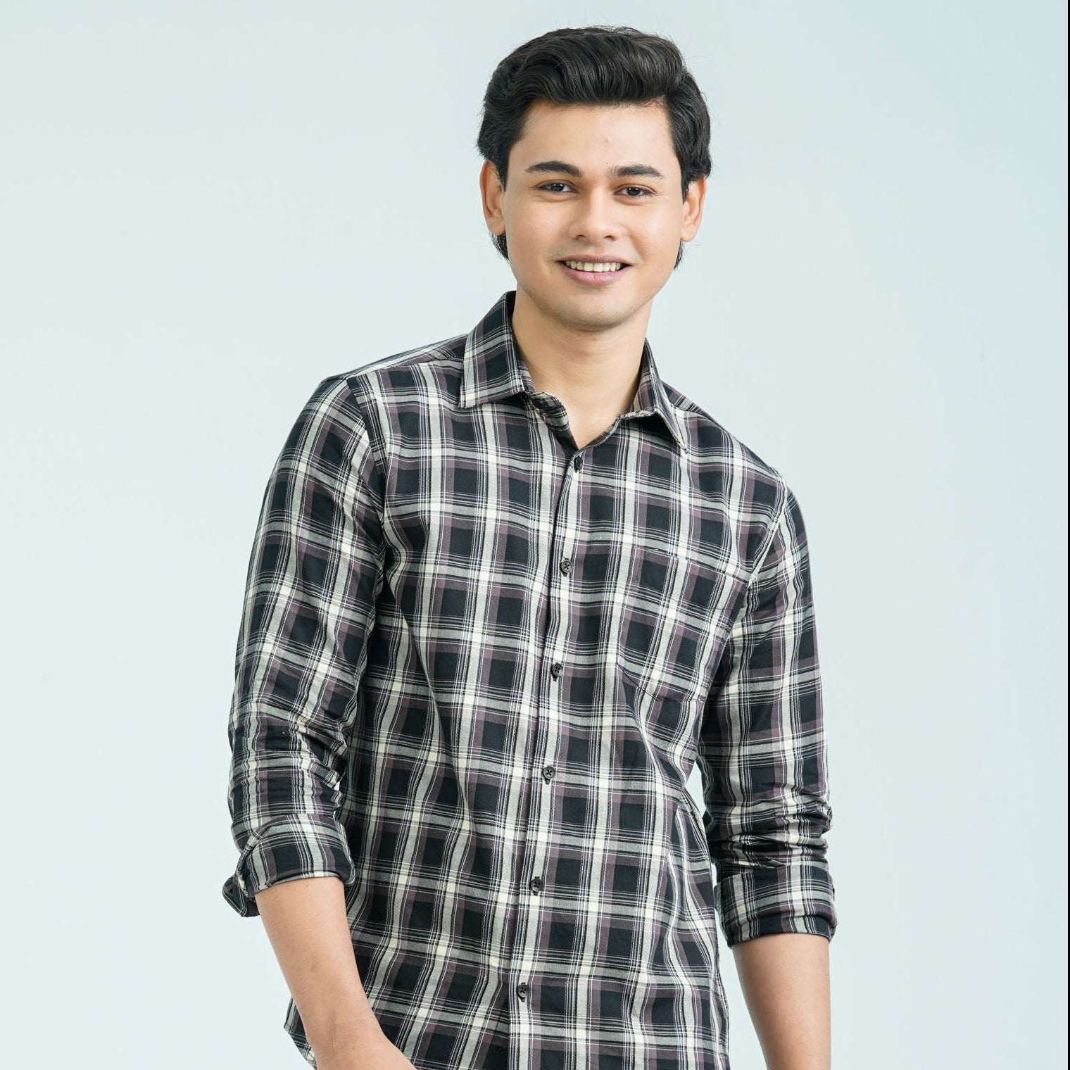 Men’s Black Chocolate Casual Cotton Shirt - 3