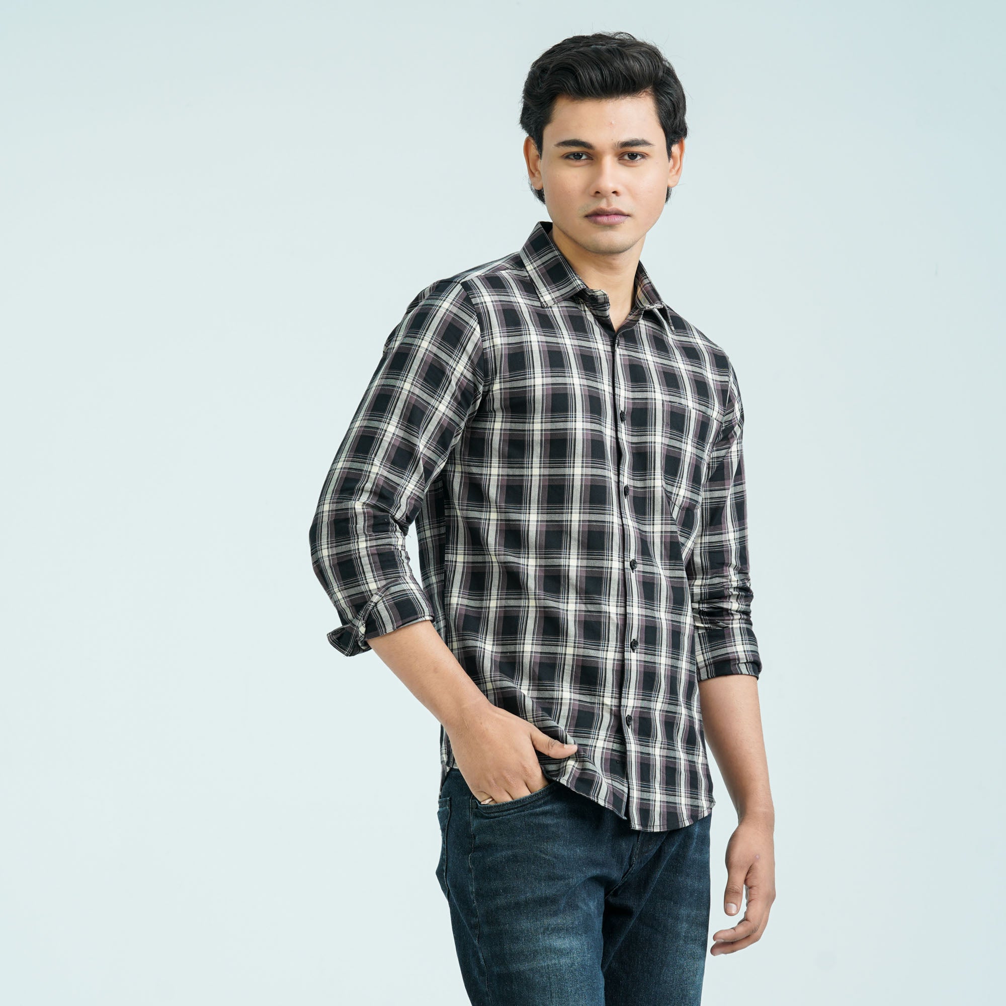 Men’s Black Chocolate Casual Cotton Shirt - 6