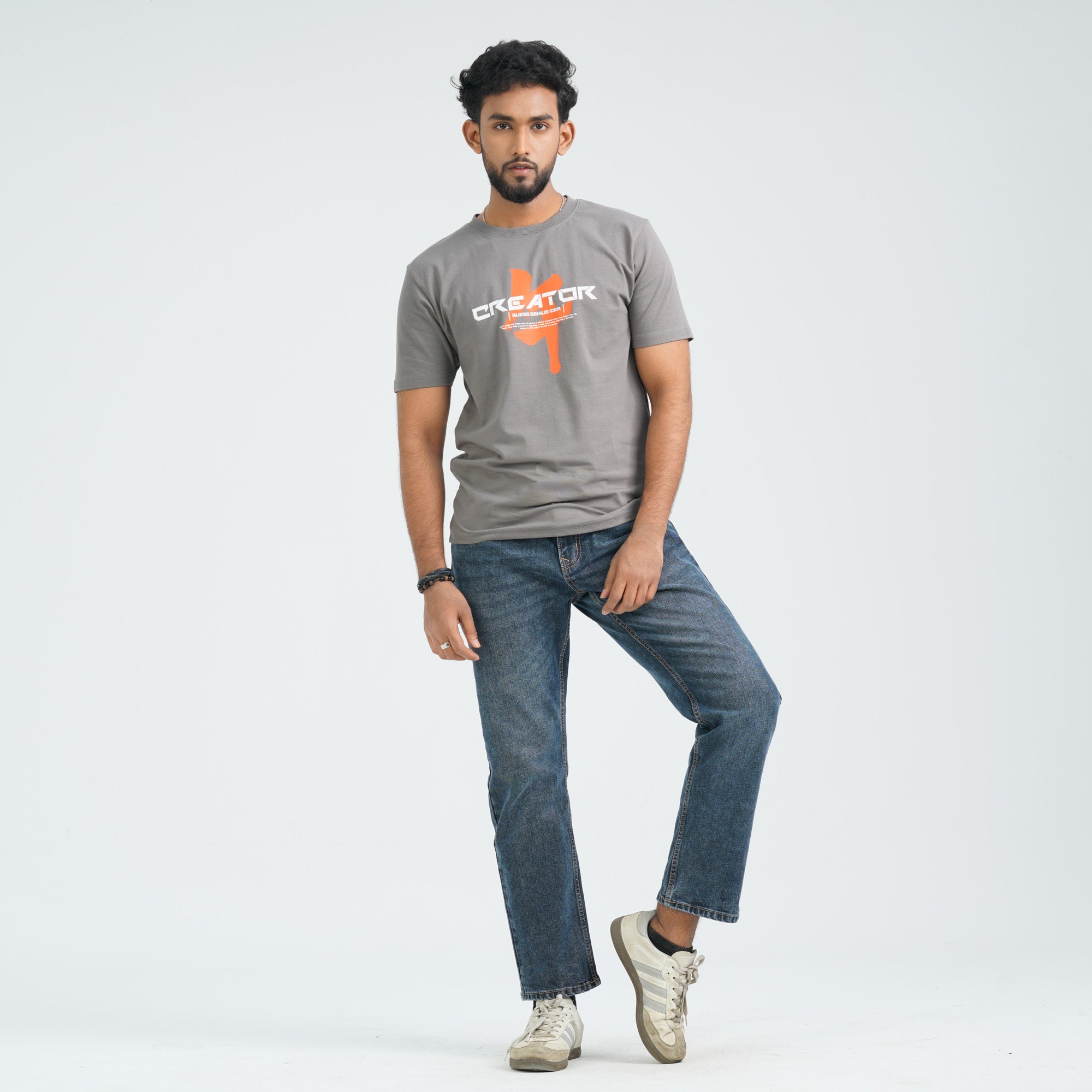 Men's Cotton Grey T-Shirt - 3