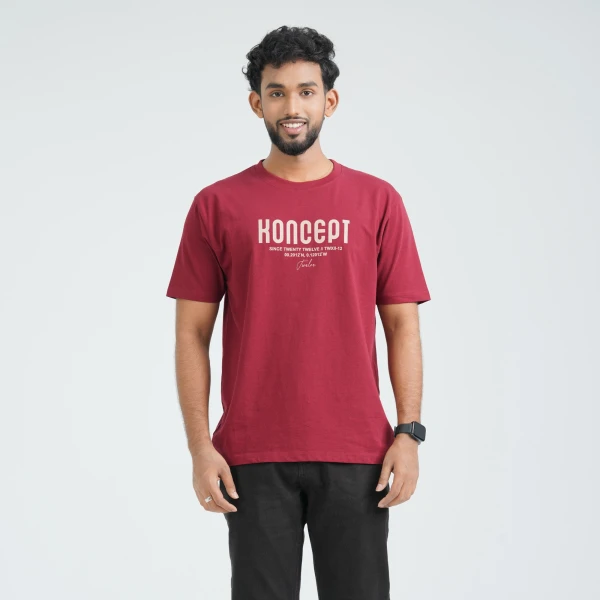Men’s Cotton Maroon T-Shirt