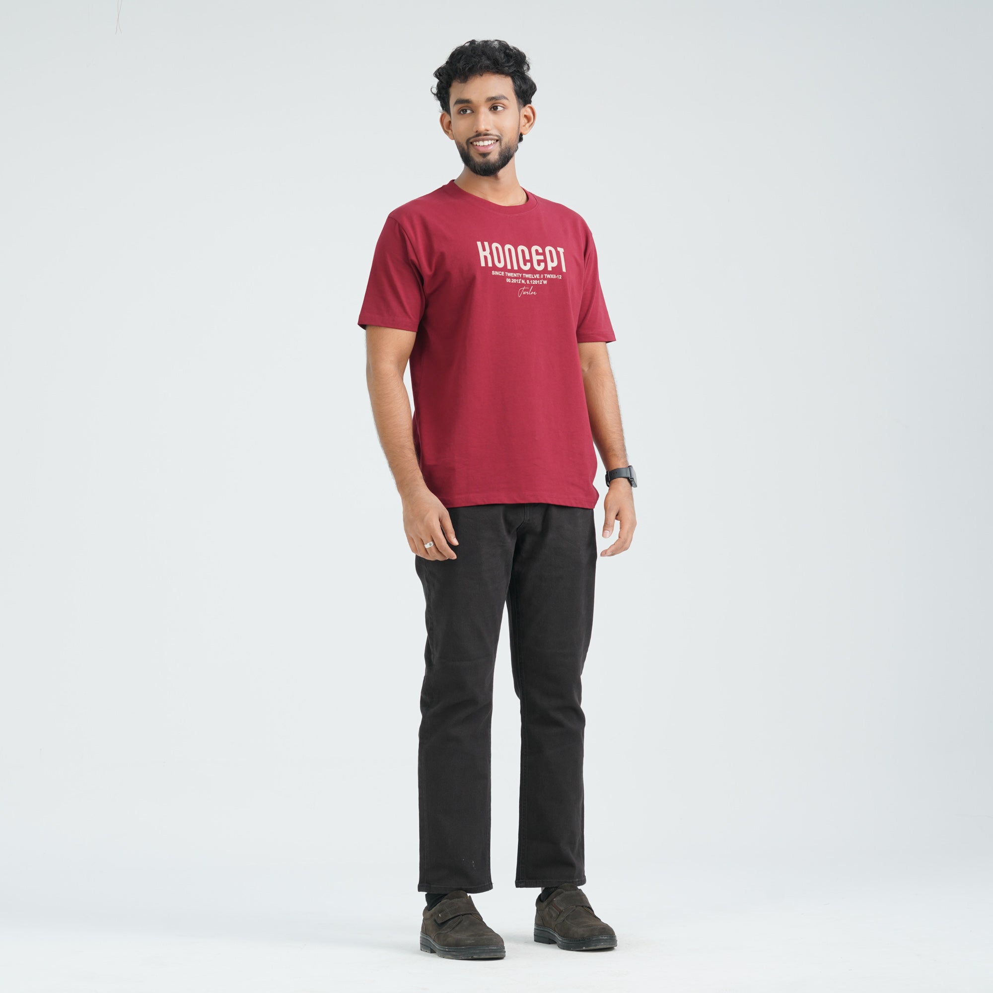 Men’s Cotton Maroon T-Shirt - 3