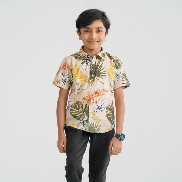 Baby Boy's Green Cotton Shirt