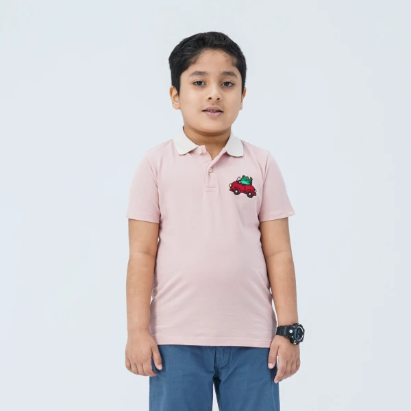 Baby Boy's Pink Cotton Polo