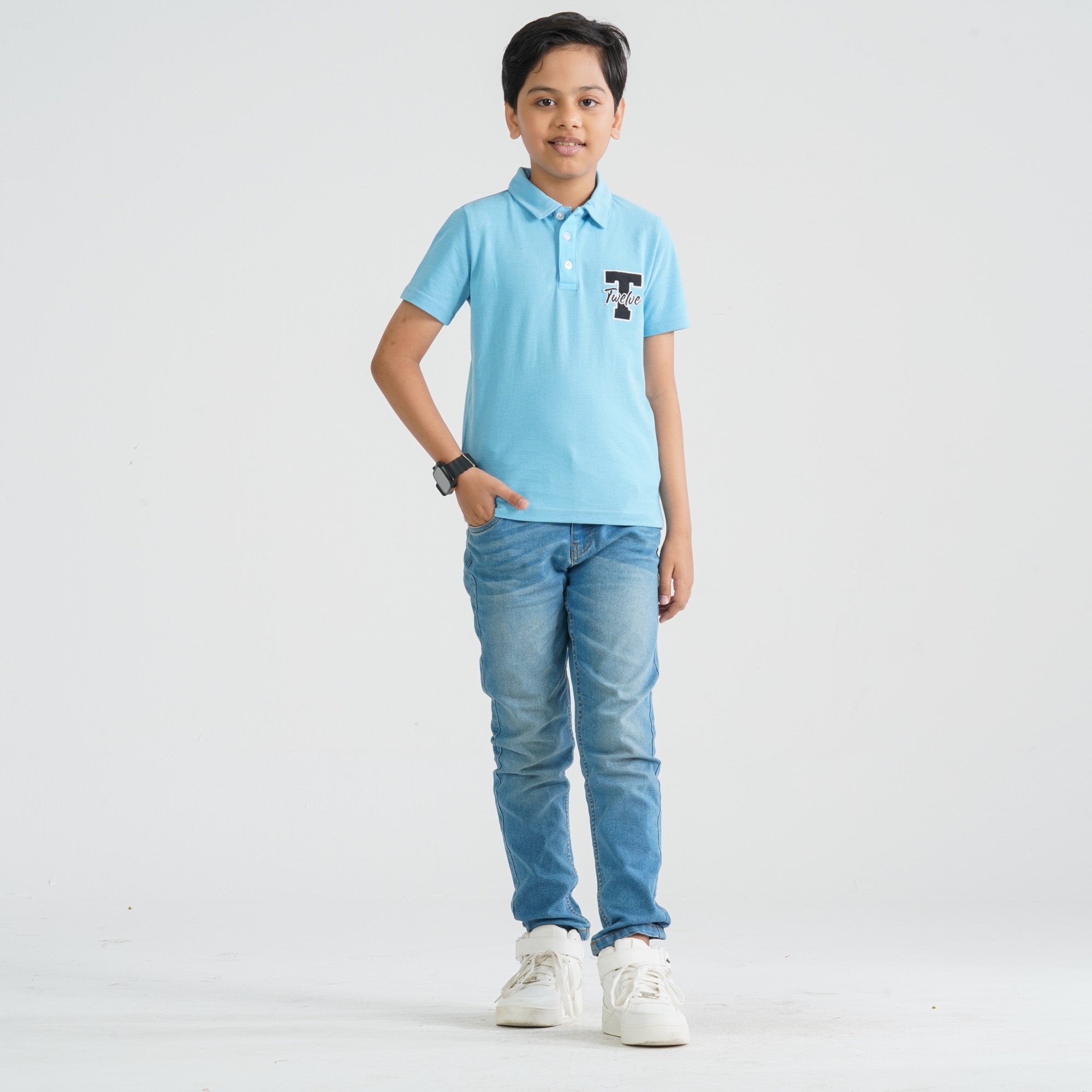 Boy's Sky Blue Polo - 3