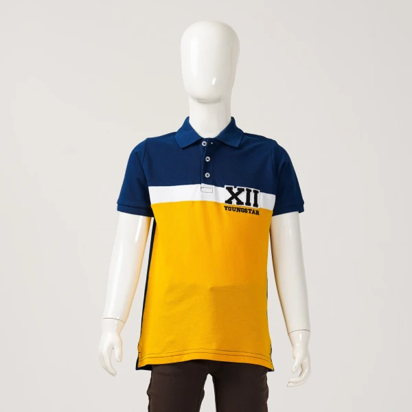 Boys Navy & Mustard Polo