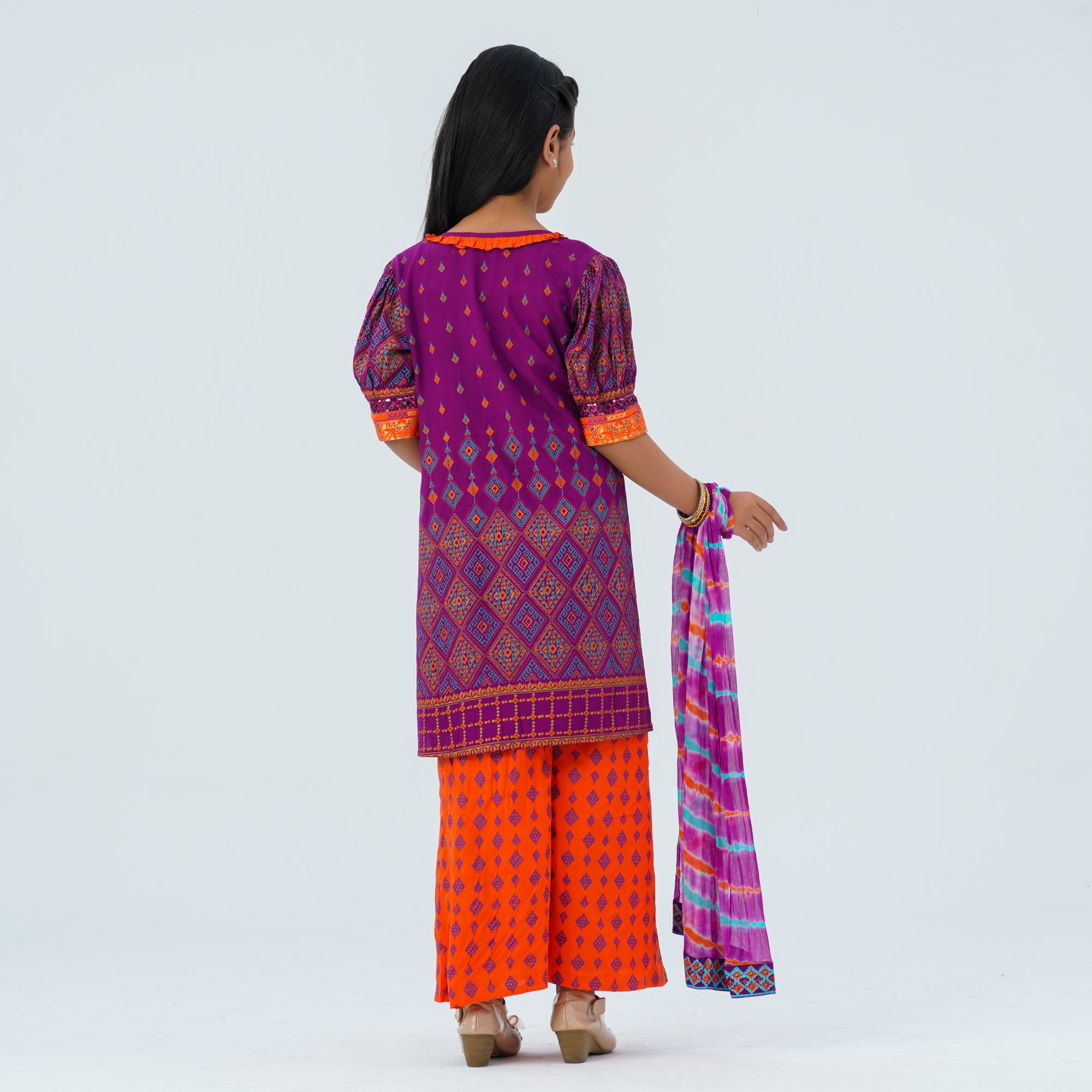 Girl's Violet Three Piece Set - 4
