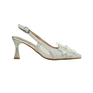 VIBRANT WOMEN SILVER SLING BACK HEEL