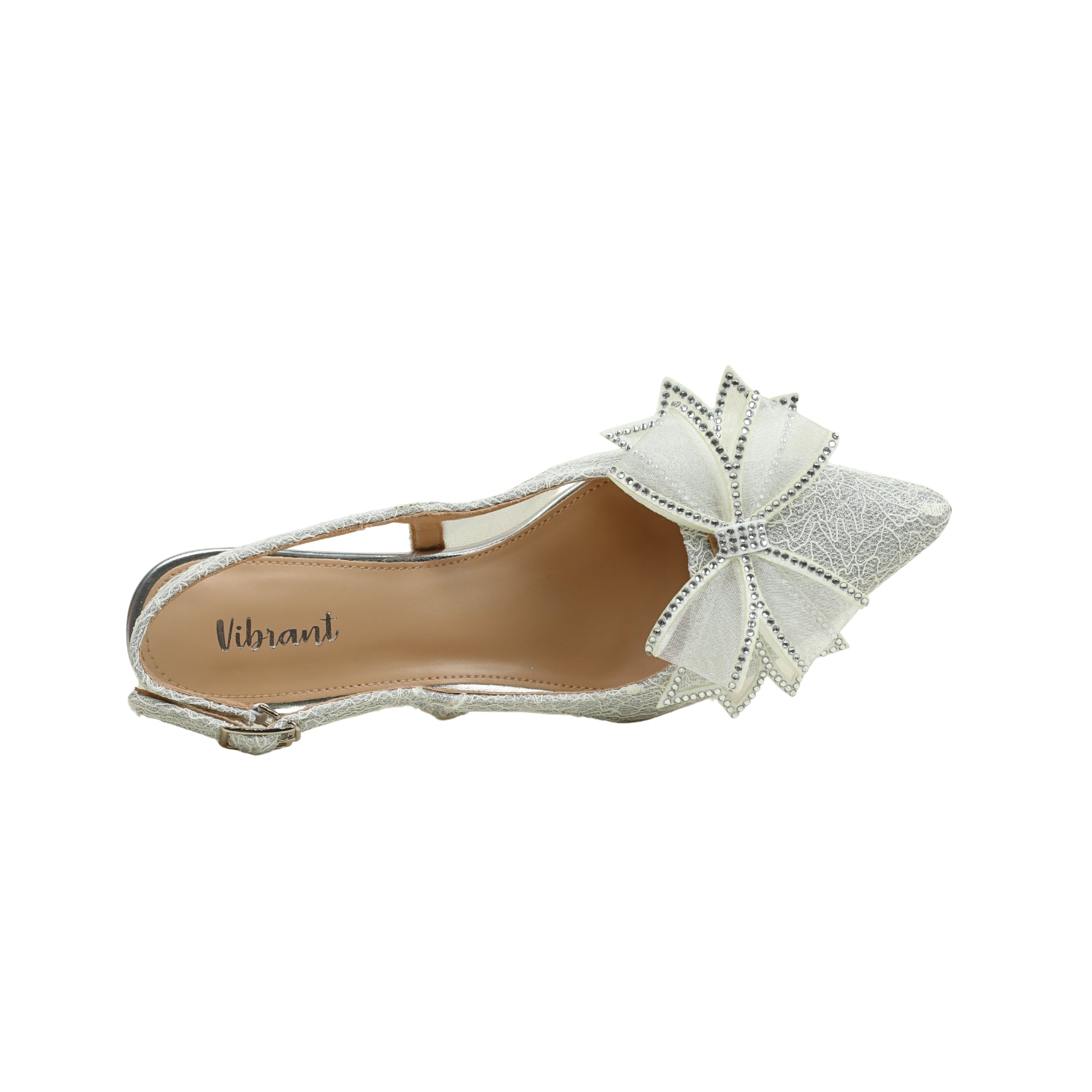VIBRANT WOMEN SILVER SLING BACK HEEL - 5