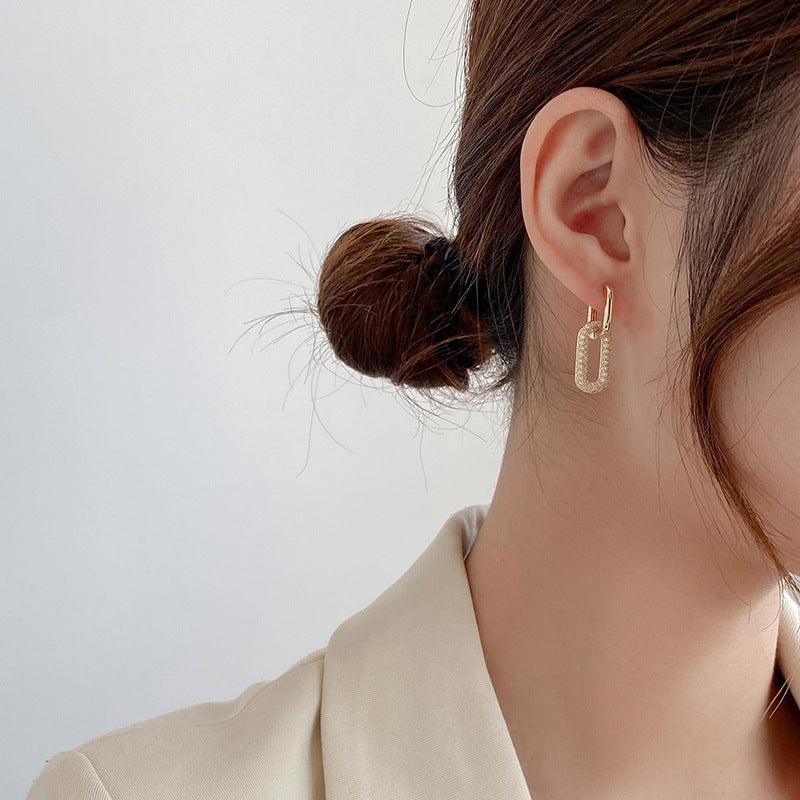 Minimalist Geometric Gold Plated Circular Metal Stud Earrings - 2
