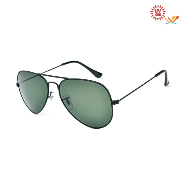 Double-Bridge Aviator Sunglasses RBS 3025 BLK GRN